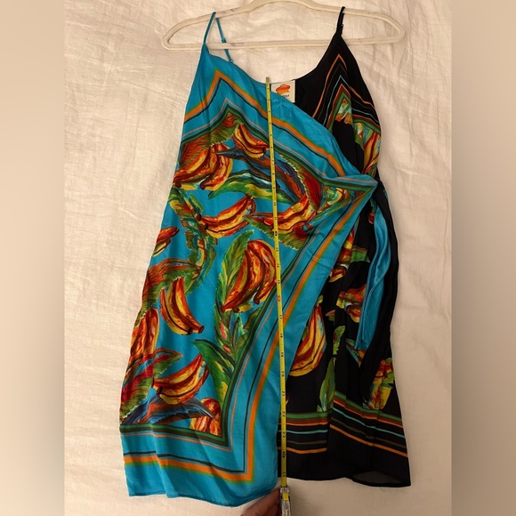 FARM Rio | Tropical Blue Banana Print Mini Wrap Dress - Picture 9 of 10